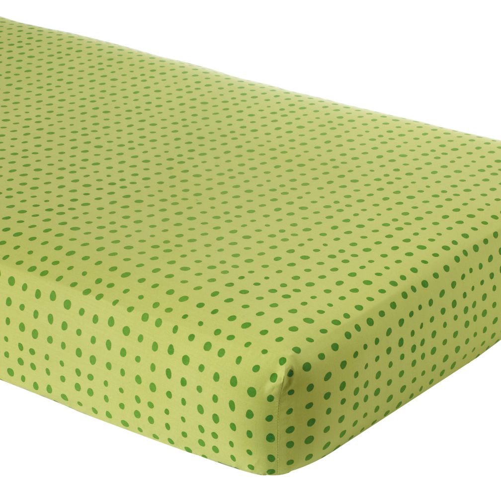Crib Fitted Sheet (Green With Green Dot)